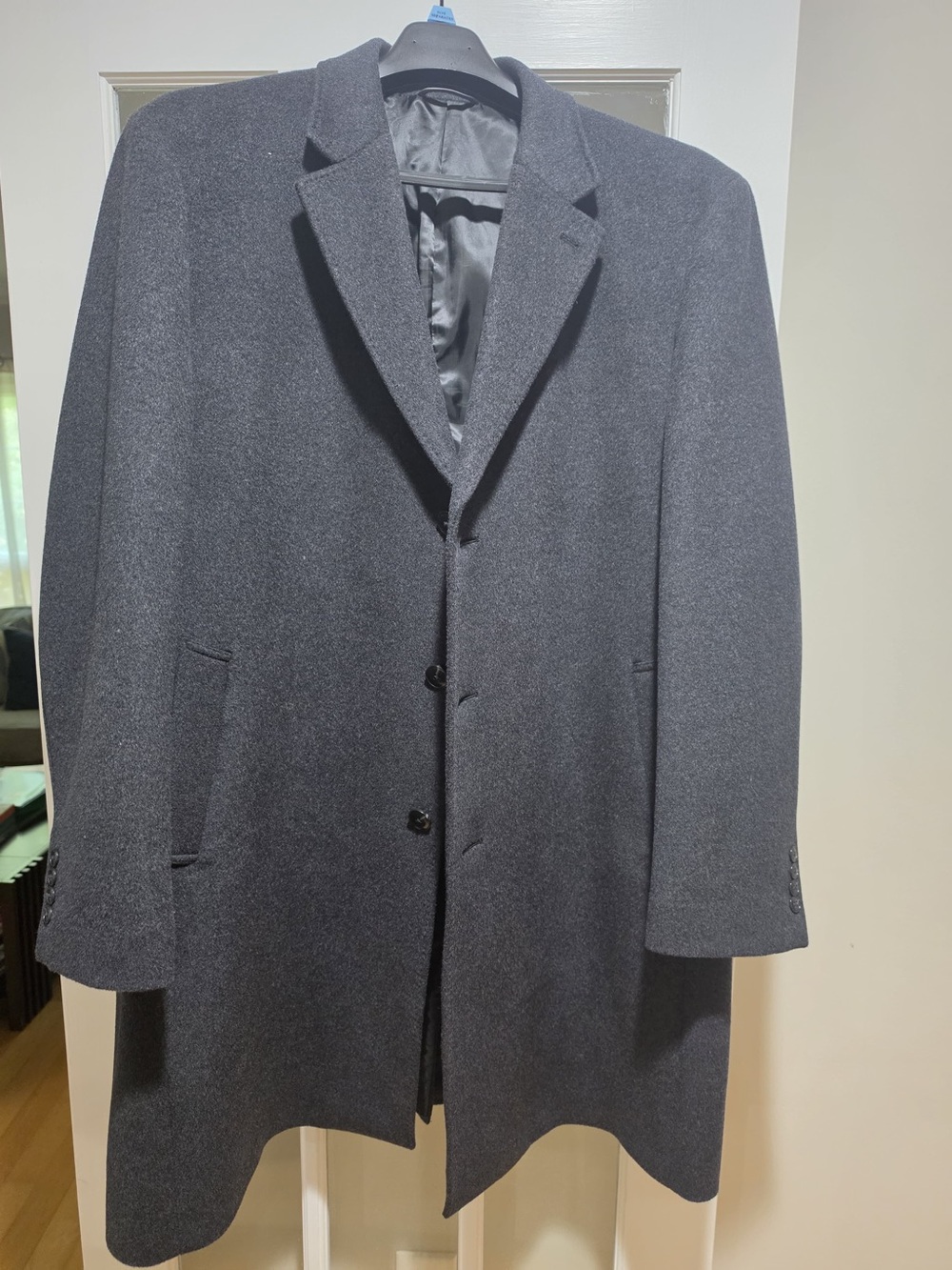 Michael Kors Men's Charcoal Gray Single-Breasted Wool-Blend Overcoat